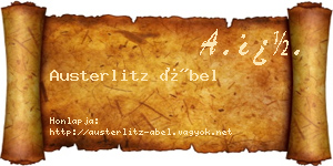 Austerlitz Ábel névjegykártya